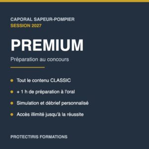 Formule PREMIUM de préparation au concours de caporal sapeur-pompier session 2027