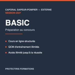 Formule BASIC de préparation au concours externe de caporal sapeur-pompier 2027