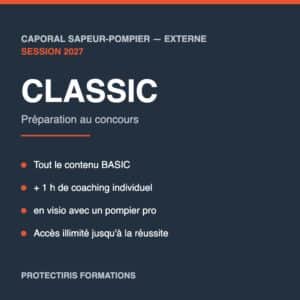 Formule CLASSIC de préparation au concours externe de caporal sapeur-pompier 2027